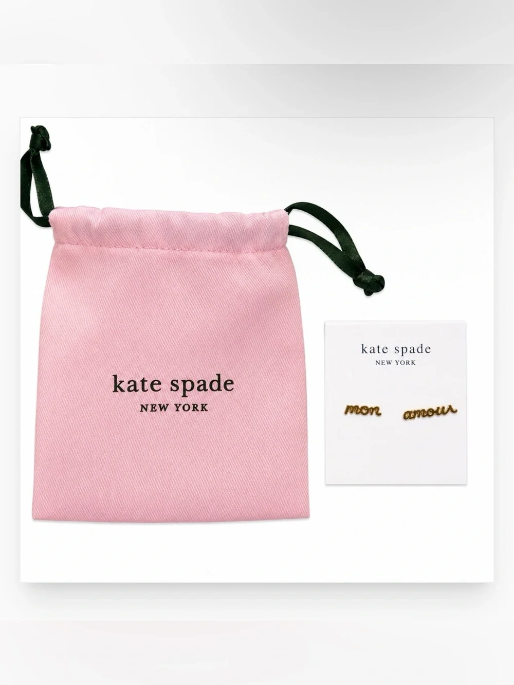 Kate Spade NWT Mon Amour True Love Gold Tone Mismatch Stud Earrings